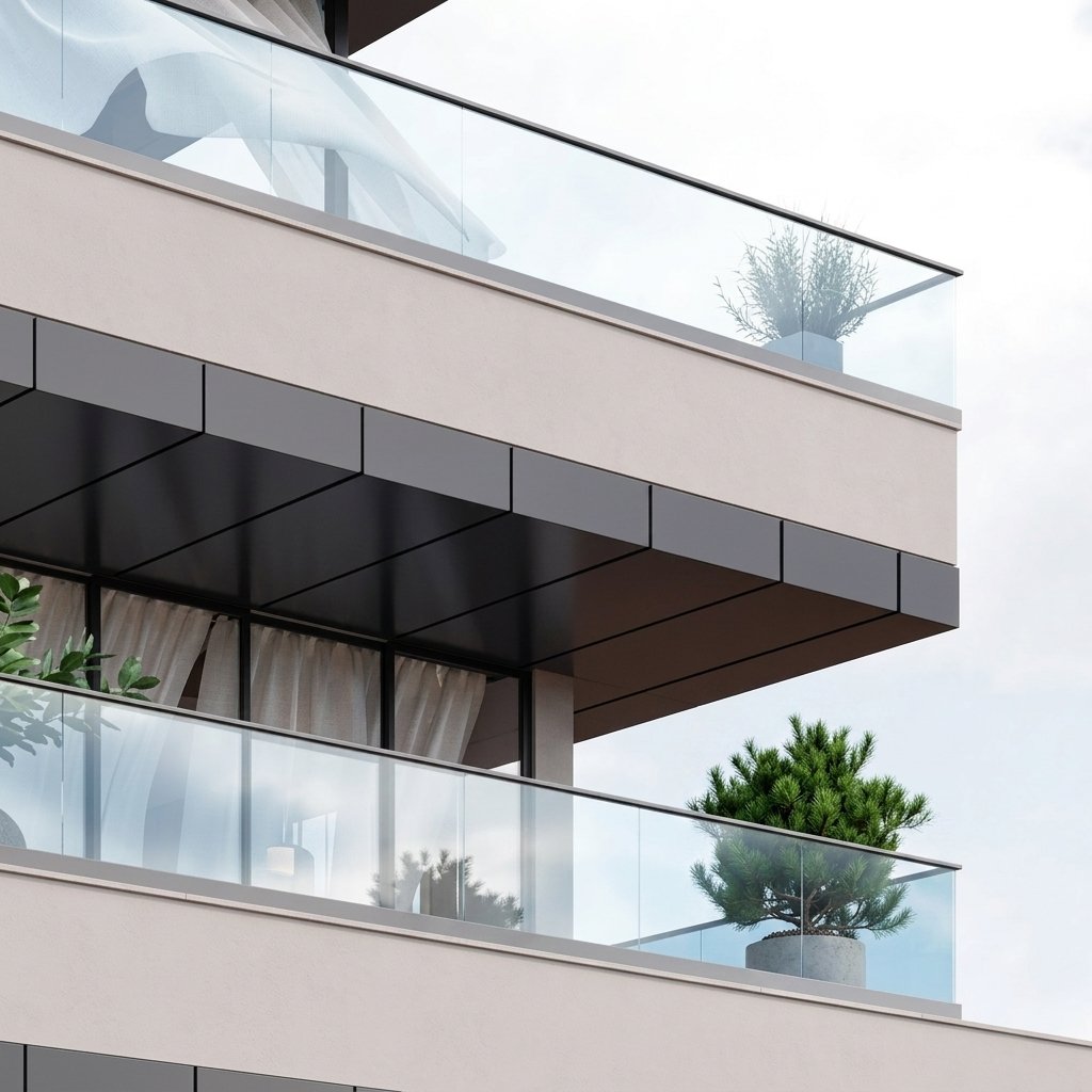 Frameless glass railing for studio